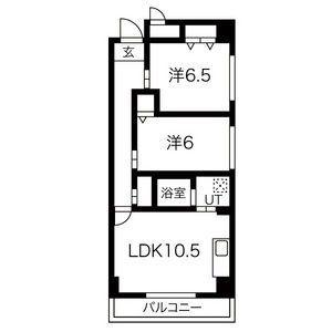 ロータスマーシュ元今泉(2LDK/3階)の間取り写真