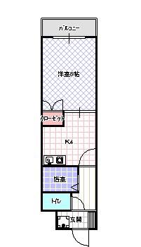FROMホキタ1番館(1K/3階)の間取り写真
