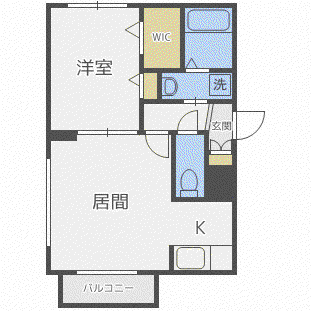 レジーナ南4条(1LDK/3階)の間取り写真