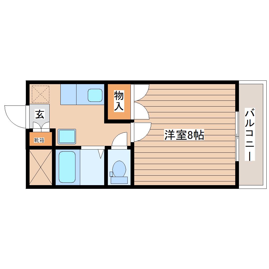 グランディア南仙台(1K/4階)の間取り写真