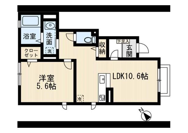PURE MAISON(1LDK/2階)の間取り写真