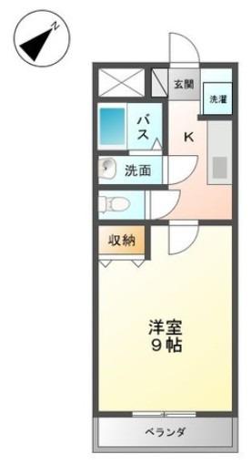 エポックハシマ I(1K/2階)の間取り写真