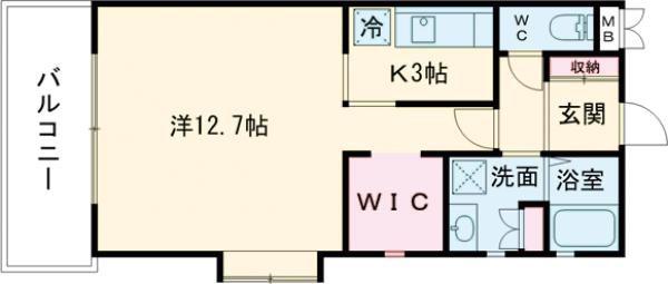 さくらホーム(1K/2階)の間取り写真