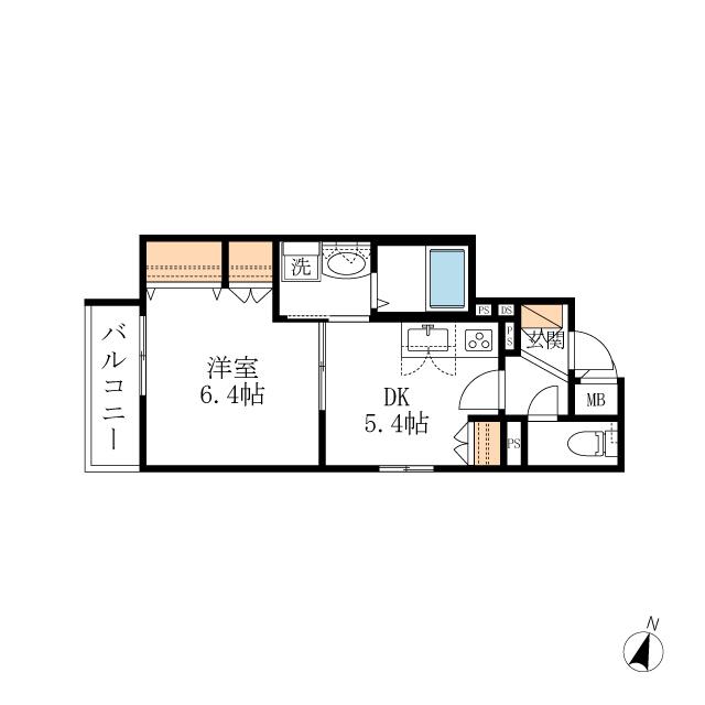 HEBEL MAISON 中野町(1DK/4階)の間取り写真