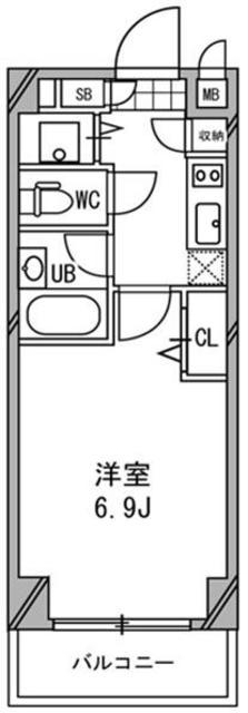 ドゥーエ浦安(1K/3階)の間取り写真