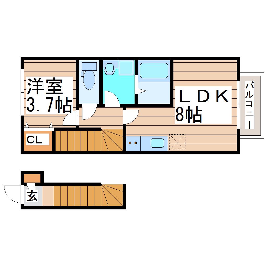 PIERA(1LDK/2階)の間取り写真
