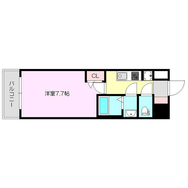 MJC大阪ラフィーネ(1K/2階)の間取り写真