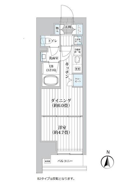 ライオンズフォーシア清澄白河(1DK/9階)の間取り写真