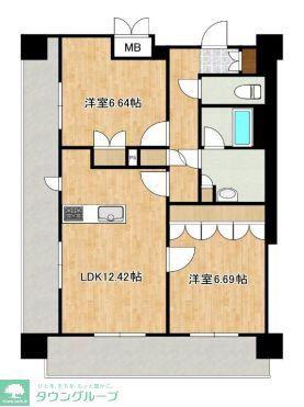 STELLATO(2LDK/6階)の間取り写真