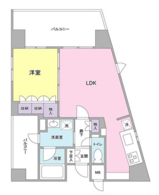 ステージファースト中野坂上(1LDK/7階)の間取り写真