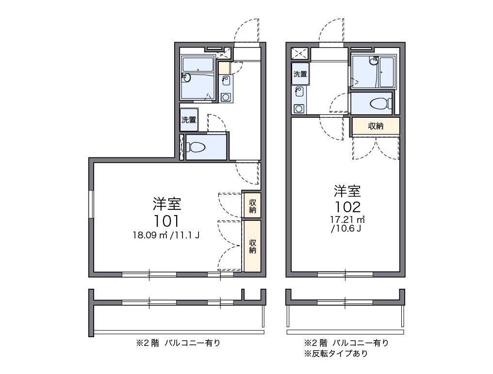 レオパレスUZAWA(1K/1階)の間取り写真