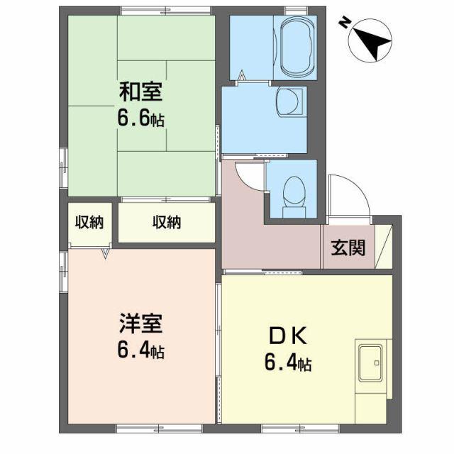 ヘリテージ雅I A棟(2DK/1階)の間取り写真
