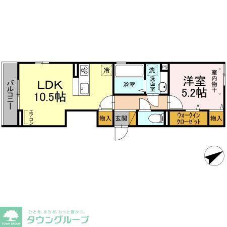 グランディオ西船(1LDK/3階)の間取り写真