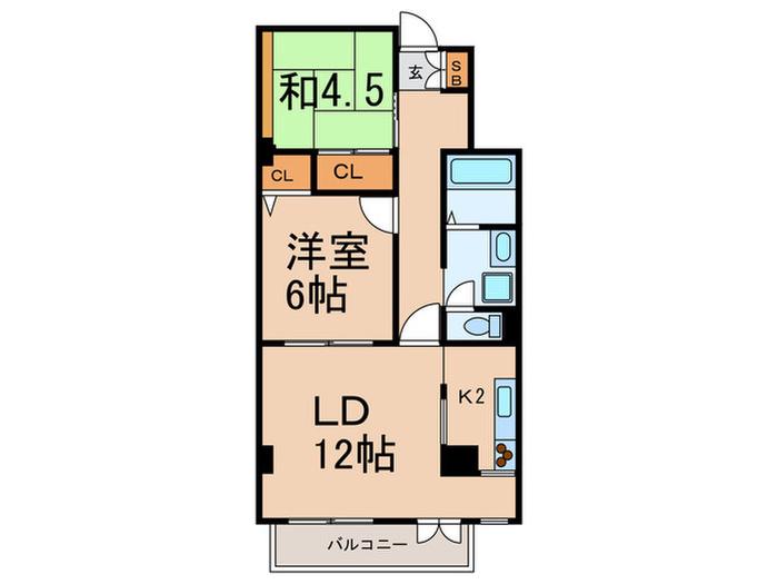 グレース目白(2LDK/3階)の間取り写真