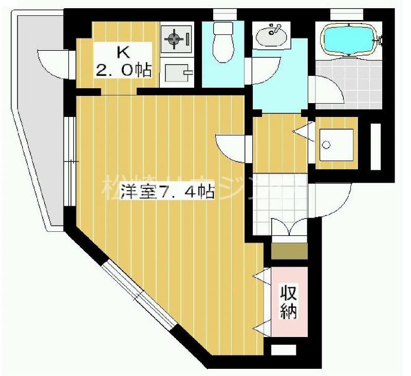 ファイン(1K/2階)の間取り写真