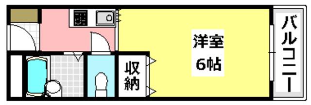 オーク135(1K/2階)の間取り写真