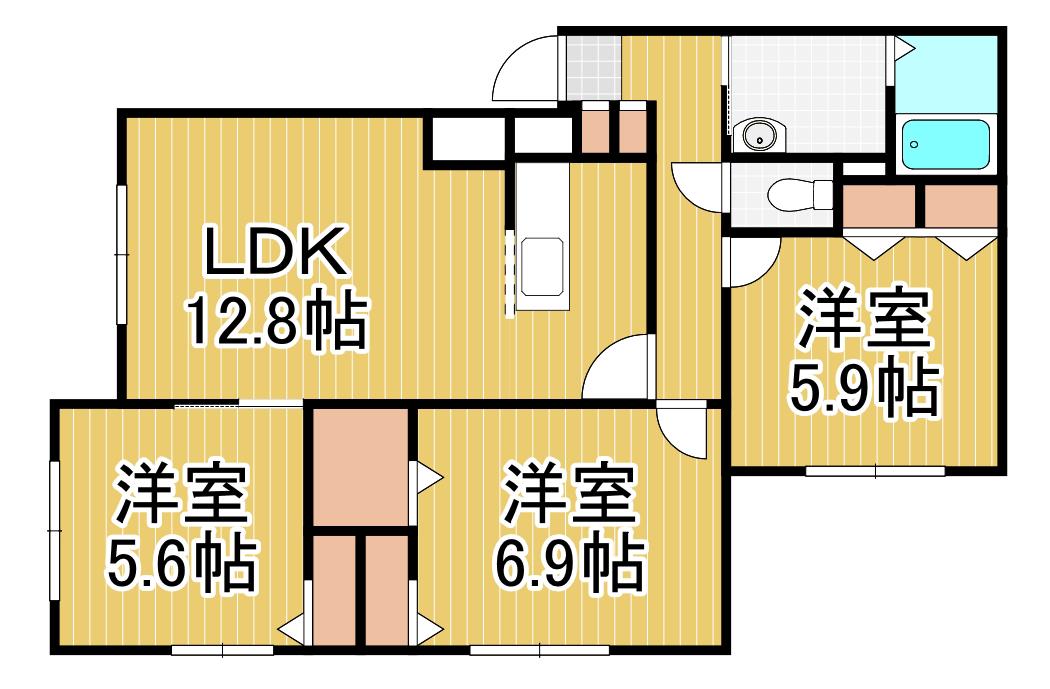 TERRACEK6(3LDK/3階)の間取り写真