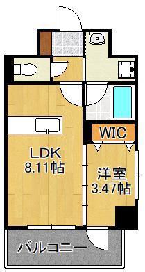 プレジデンスザ小倉(1LDK/7階)の間取り写真