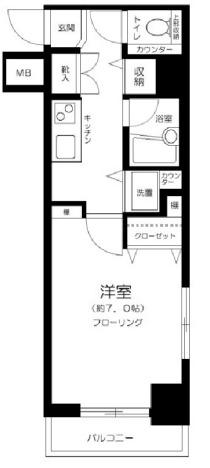 パレステュディオドルチェ日本橋イースト(1K/6階)の間取り写真