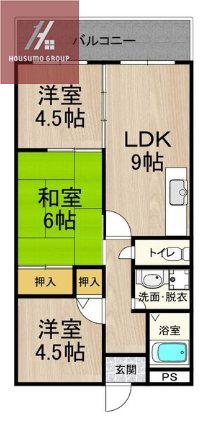 カーサフィオーレ壱番館(3LDK/2階)の間取り写真