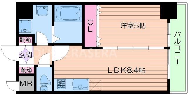 フォレスト蒲生(1LDK/3階)の間取り写真