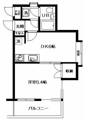 日神パレス桜上水(1DK/4階)の間取り写真