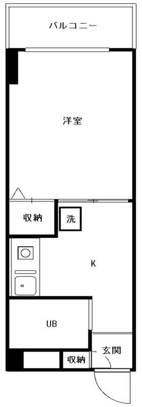 メゾンブランシュ不動前(1K/4階)の間取り写真