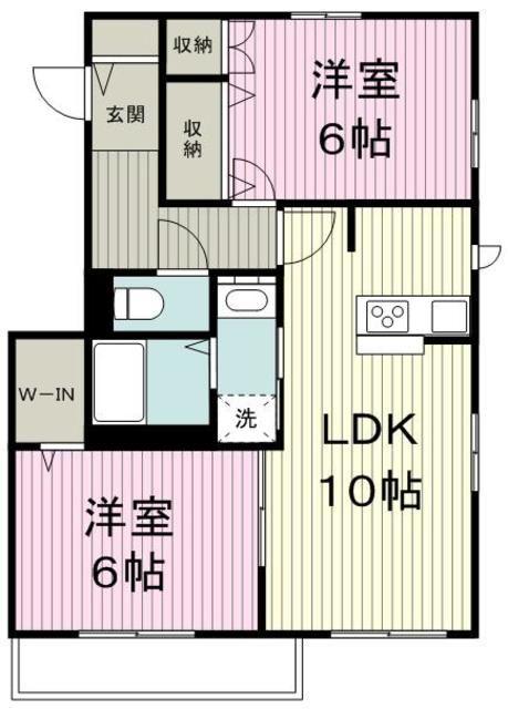 荏田北メゾン(2LDK/2階)の間取り写真