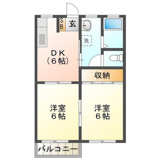 エバーグリーン久居 A棟(2DK/1階)の間取り写真