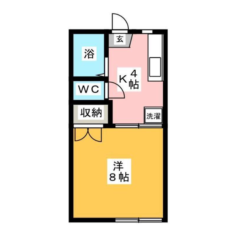 ドエル津島(1K/1階)の間取り写真