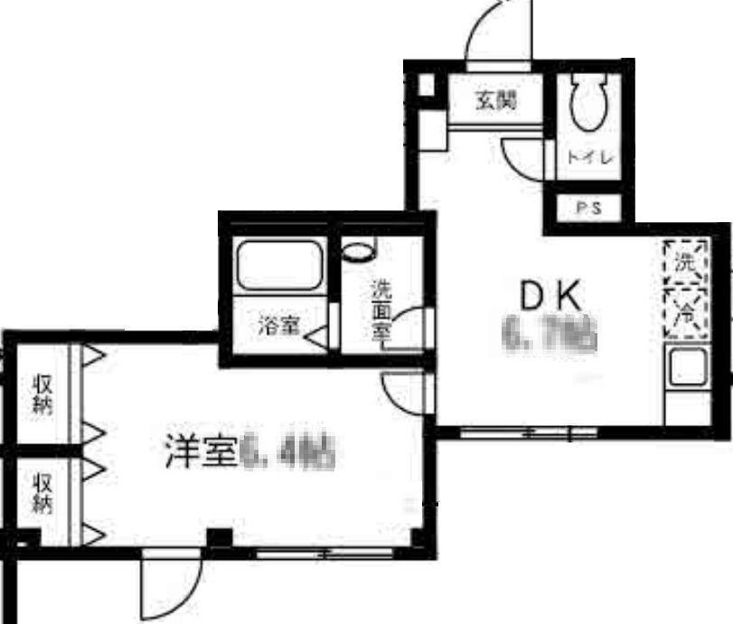 コトー中野(1DK/1階)の間取り写真
