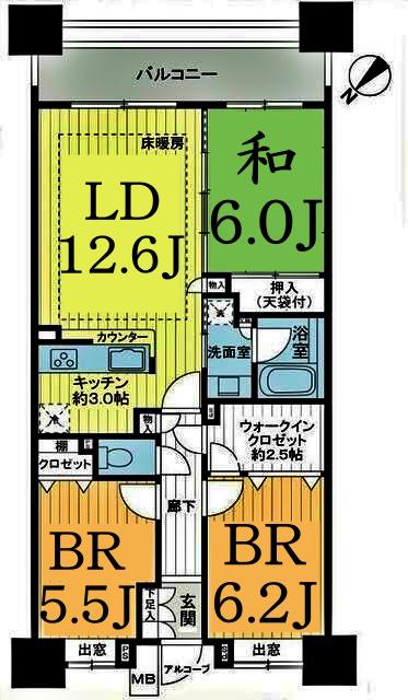 クレストシティータワーズ横浜(3LDK/4階)の間取り写真
