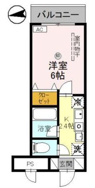 レフィナードスクエア(1K/4階)の間取り写真