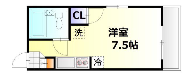 パークシティマスヰ(ワンルーム/7階)の間取り写真