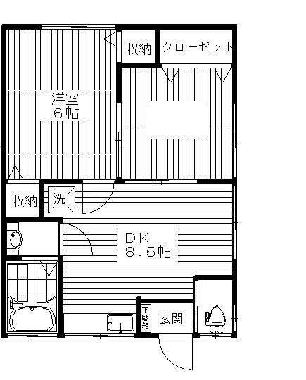 大川荘(2DK/2階)の間取り写真