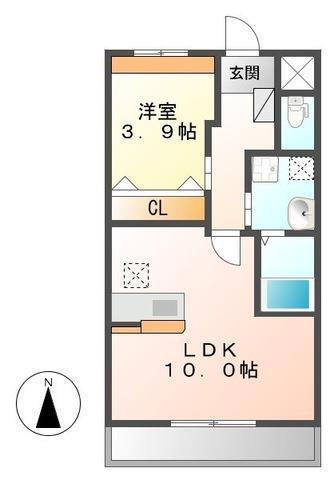 フォレストヴィラ(1LDK/1階)の間取り写真