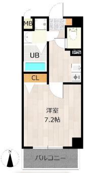 レクシア江坂(1K/4階)の間取り写真