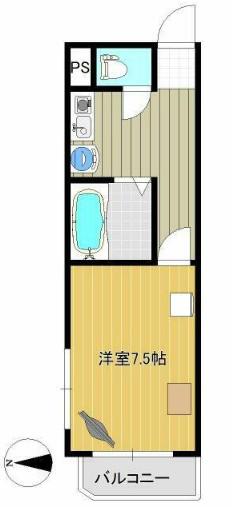 弁慶仙台東口ビル(1K/6階)の間取り写真