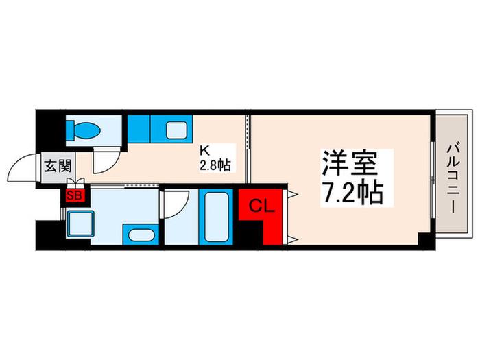 W.RAUM(1K/4階)の間取り写真