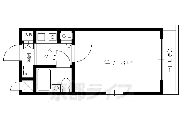DETOM‐1西陣PARTIII(1K/2階)の間取り写真