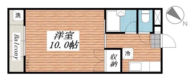ビラエクシオール(1K/1階)の間取り写真