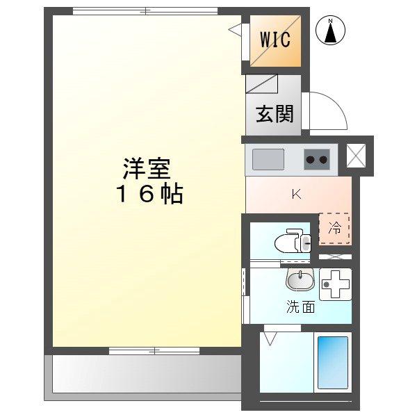 グランプレイス徳重(1K/3階)の間取り写真