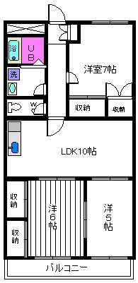アドヴァンス八幡(3LDK/2階)の間取り写真