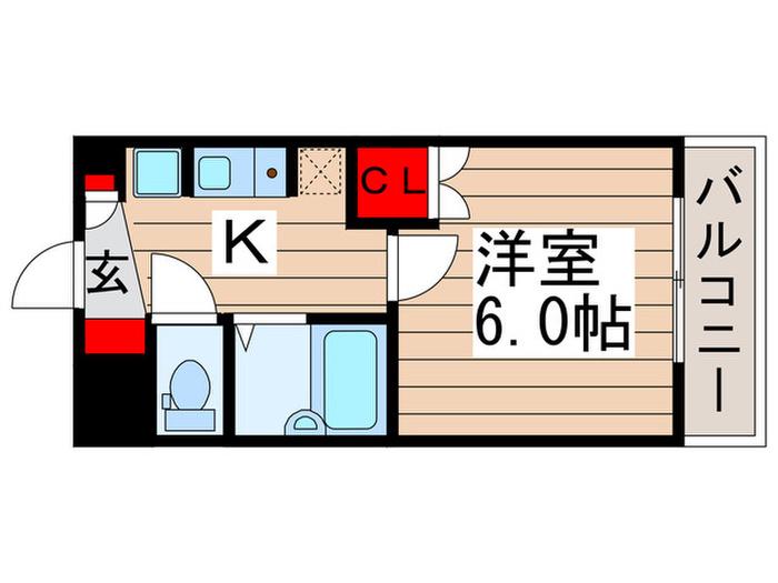 ダイトクビル(1K/3階)の間取り写真