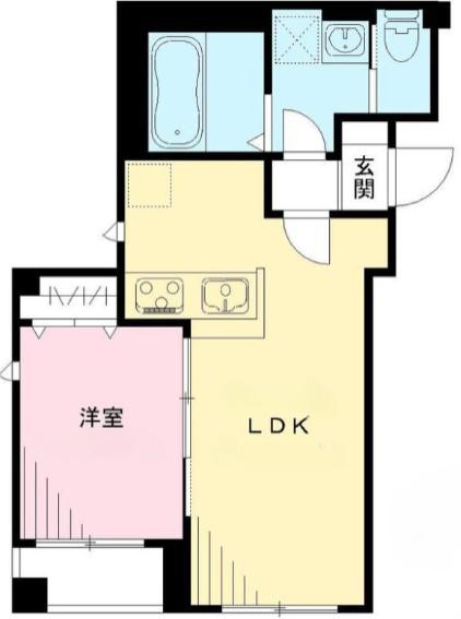 グランビューノ荏原(1LDK/3階)の間取り写真