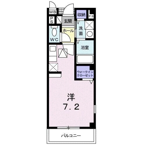 ヒルズグランデ(ワンルーム/1階)の間取り写真