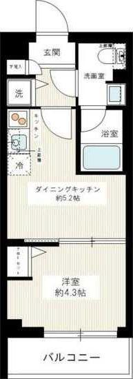 GENOVIA墨田八広SKYGARDEN(1DK/1階)の間取り写真