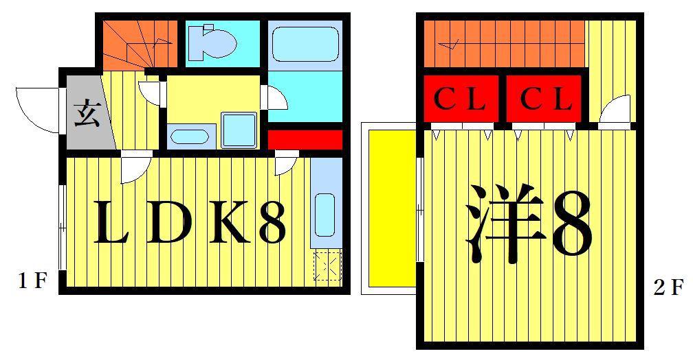 マツエコーポラス(1LDK/1階)の間取り写真