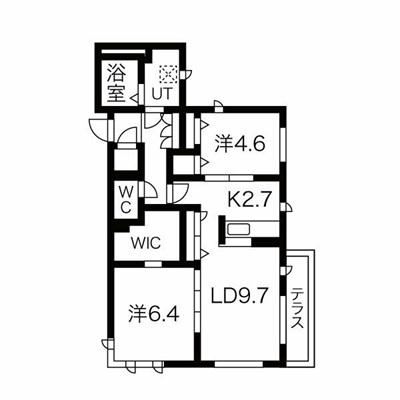 シャーメゾン朝霧II(2LDK/1階)の間取り写真