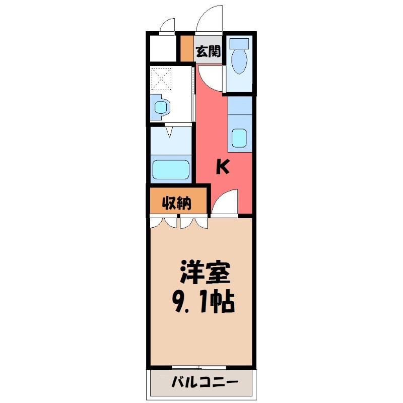 ポンテアルト(1K/3階)の間取り写真